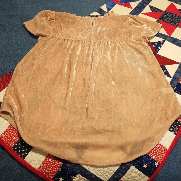 LOFT Pink Ruffled Bib Collar Velvety Blouse - Picture 10 of 12